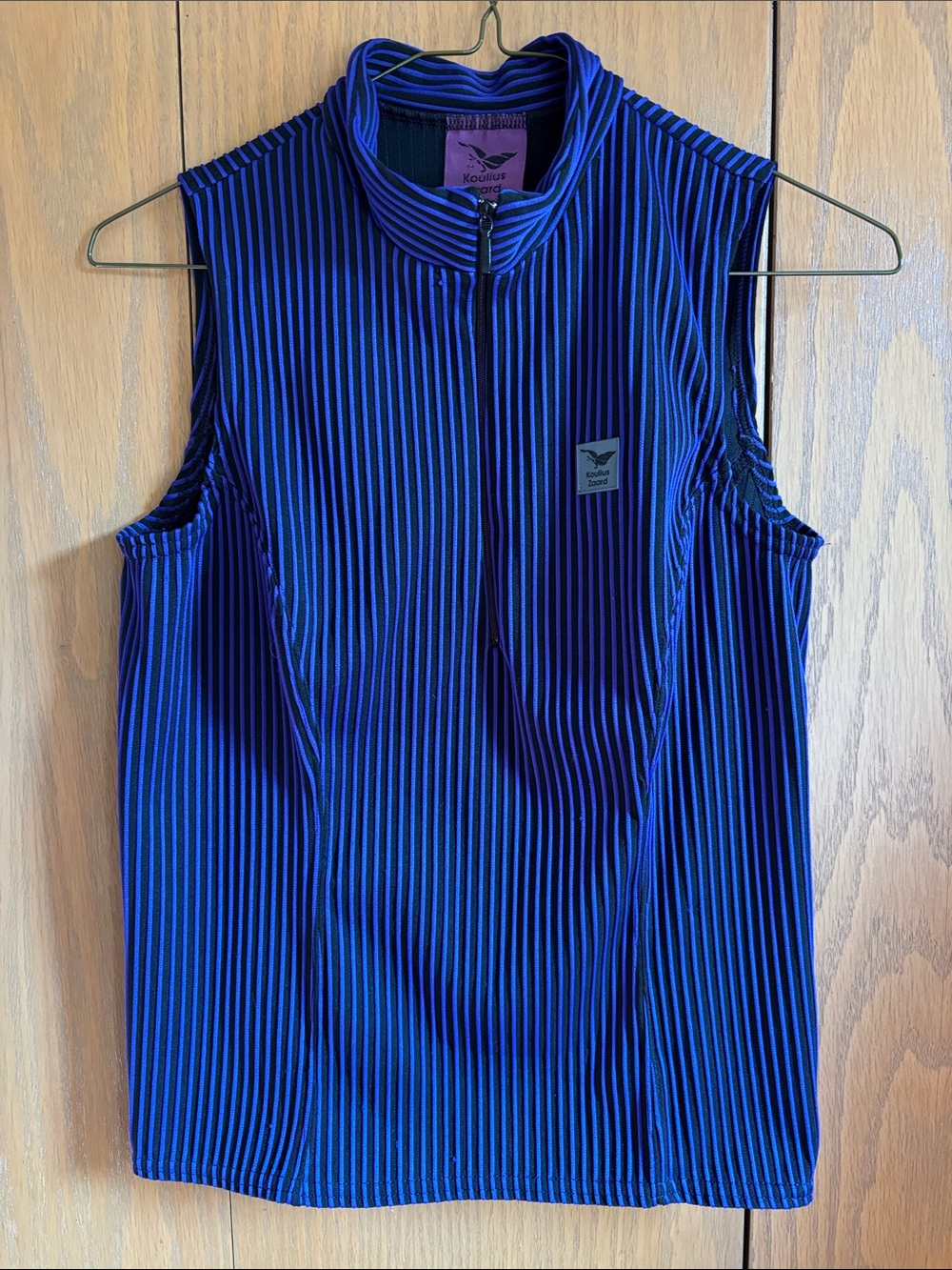Koulius Zaard Sleeveless Quarter-Zip M biking Top vintage 90’s black purple